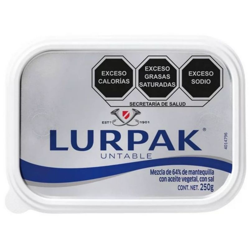 MANTEQUILLA LURAPACK 250 GR CON SAL