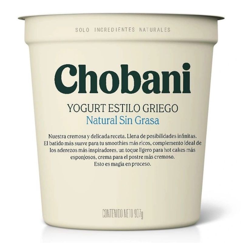 YOGURT GRIEGO CHOBANI NATURAL SIN GRASA 1.13 KG